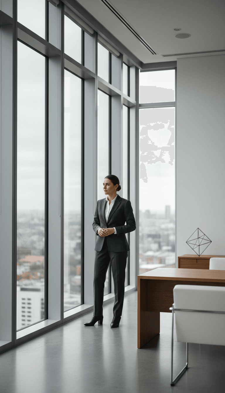 Journalist with notepad interviewing a business executive in a bright office